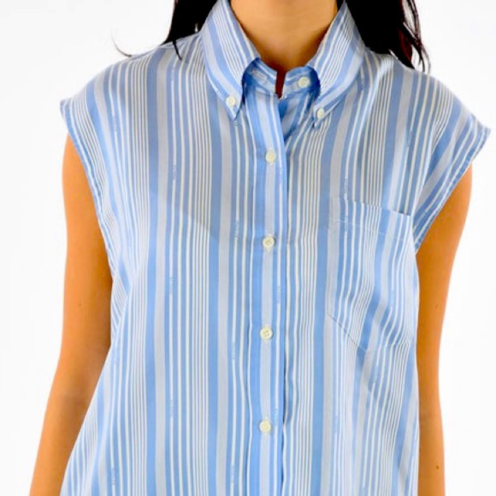 Prada Silk Pencil Stripe Blouse